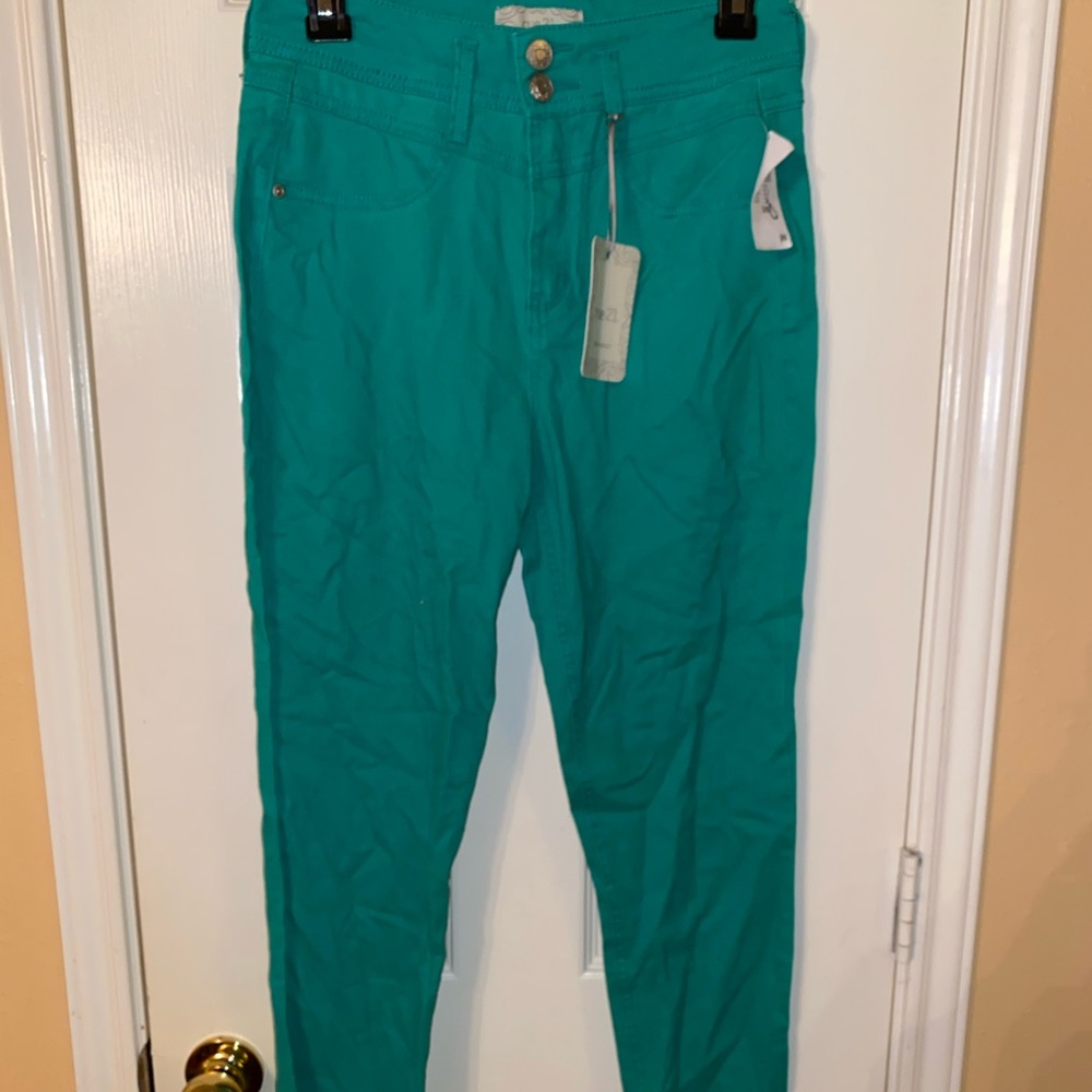 Teal jeans